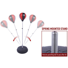 Adjustable Kids Training Boxing Punching Ball Bag Freestanding Portable Relieves Stress with Gloves