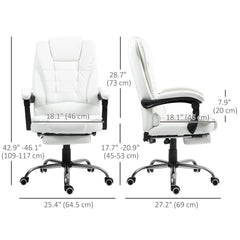 Ergonomic Office Chair with Back Support, PU leather Executive Office Chair with High Back, Retractable Footrest, Black