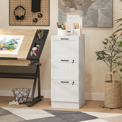 2 Drawer Filing Cabinet with Lock, Office Storage Cabinet with Adjustable Hanging Bars for A4 Letter Size Files, Black