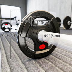 Weight Plates Set, 2-Inch Barbell Weights Set w/Tri-Grips for Home Gym Weightlifting and Strength Training, 2 x 11lbs