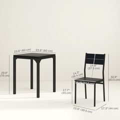 Dining Table Set for 2, 3 Piece Kitchen Table and Chairs with Metal Legs for Small Spaces, Natural Wood