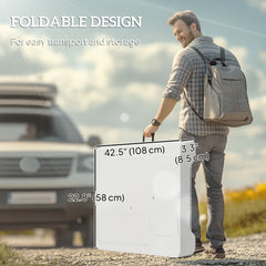 Folding Fish Cleaning Table with Sinks, Camping Sink with Faucet Drainage Hose Sprayer Shelf, Grey