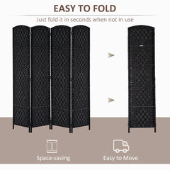 6ft Folding Room Divider, 3 Panel Wall Partition with Wooden Frame for Bedroom, Home Office, Natural