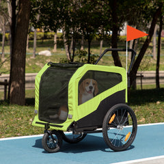 2-in-1 Dog Bike Trailer for Large Dogs, Green