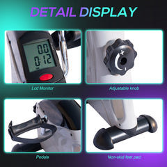 Portable Mini Exercise Bike Desk Pedal Indoor Cycle Fitness Hand Foot Exercise Machine w/ LCD Display