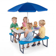 Kids Picnic Table with Benches Seats up to 4-Blue