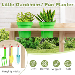 Kids Play Kitchen Set Wooden Kitchen Playset with Stoves for Boys Girls 3+-Natural
