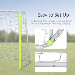 6ft x 4ft Soccer Goal Net with Metal Frame, PE Mesh, Ground Stakes, Easy Assembly, White