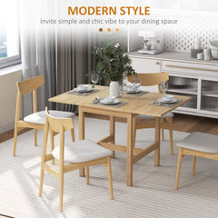 Solid Wood Kitchen Table, Farmhouse Drop Leaf Tables for Small Spaces, Folding Dining Table, Nature Wood
