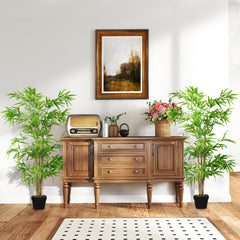 Artificial Bamboo Tree, 4ft Fake Tree with Realistic Leaf and Natural Trunk, Decorative Plant in Nursery