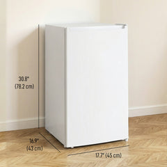 1.1 Cu. Ft. Mini Freezer, Compact Upright Freezer with Reversible Door, Removable Shelf, Adjustable Temperature, Black