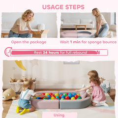 3-in-1 Convertible Climbing Toys for Toddlers with Crown Cushion, Fold Out Toddler Couch to Lounger & Play Area, Pink