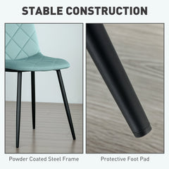 Dining Chairs Set of 4, Upholstered Dining Room Chairs with Steel Legs, Modern Kitchen Chair for Dining Room, Black