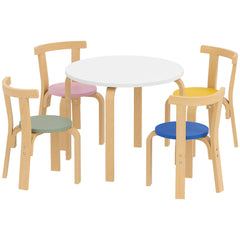 Wooden Kids Table and Chairs Set, Toddler Table and Chairs Set for 3-8 Years, Green