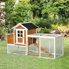 Chicken Run Waterproof Large Chicken Coop with Nesting Box for 2-4 Chickens, Orange and White