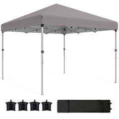 10' x 10' Pop Up Canopy with Sidewalls, Roller Bag, Height Adjustable Instant Tent for Outdoor, Garden, Patio, Black