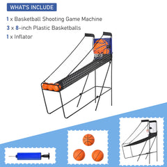 Basketball Hoop Arcade Game with Electronic Score Board for 1 to 2 Players, Black