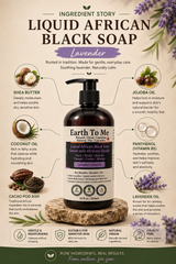 Liquid African Black Soap Lavender 12oz
