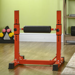 Bulgarian Split Squat Stand, 12-Level Adjustable Single Leg Squat Stand for Lower Body Strength Training, Red