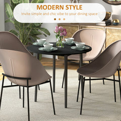 Folding Dining Table, Round Drop Leaf Kitchen Table for Small Spaces with Wood Legs, Oak