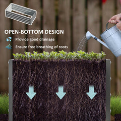 Galvanized Raised Garden Beds, Outdoor Planter Box, Set of 2, for Flowers, Herbs and Vegetables, Black