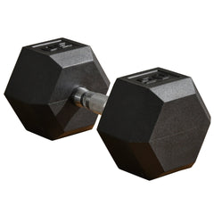 50lbs Rubber Hex Dumbbell, Weight Dumbbell Hand Weight Barbell for Body Fitness Training for Home Office Gym, Black