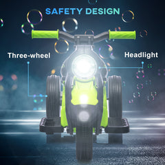 Electric Motorcycle for Kids, 6V Ride on Bubble Car with LED Headlight, Music, Pedal, for 2-5 Years Black