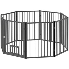 8 Panels Dog Playpen, Foldable Portable Pet Playpen with Door, for Small & Medium Dogs, 30"H