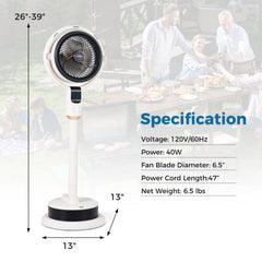 Misting Pedestal Fan Air Circulator with 90° Auto Oscillation Floor Standing Fan with 8 Speeds-White