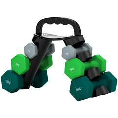 40 LBS Hex Dumbbell Set with Vertical Rack, Adjustable Dumbbells, Hand Weights for Home Gym Strength Training, Green