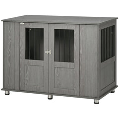 Dog Crate Furniture with Lockable Magnetic Door, Adjustable feet for Extra Large, Medium & Small Dogs, Indoor Use, Grey
