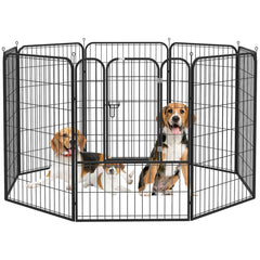 8 Panel Pet Playpen Play Yard Fence Home DIY Heavy-Duty Metal Foldable Indoor Outdoor 31.5"H