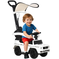 Mercedes-Benz G350 Licensed Push Car, 3-in-1 Toddler Sliding Car with Horn, Steering, Foot Rest, Seat Storage, Black
