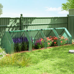Portable Mini Greenhouse Tunnel Growing Tent Plants Flower Warm House w/ Zippered Roll-up Doors, Clear