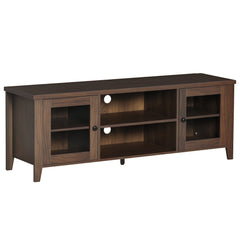 Fireplace TV Stand for TVs up to 60 inches, Wood TV Cabinet w/ Storage Doors or Living Room, Office, Coffee