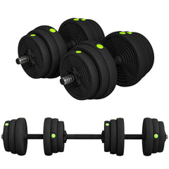 33LBS 2-in-1 Adjustable Barbell & Dumbbells Set, Weights Set with Non-slip Handles for Men and Women Home Gym Training