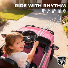 12V Ride on Car, Licensed Dodge RAM 3500 Electric Vehicle with Remote Control, Suspension for 3-5 Years, Black