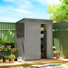 5.2' x 3.5' Outdoor Storage Shed, Easy to Assemble Metal Garden Shed, for Backyard, Lawn, Patio, Dark Grey