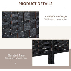 6ft Folding Room Divider, 3 Panel Wall Partition with Wooden Frame for Bedroom, Home Office, Natural