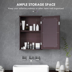 Bathroom Mirror Cabinet, Wall Mounted Medicine Cabinet with Door and Shelves, White