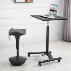 Backless Wobble Stool Chair, Standing Desk Chair, Adjustable Learning Stool for Office Desks, with Rocking Motion, Brown