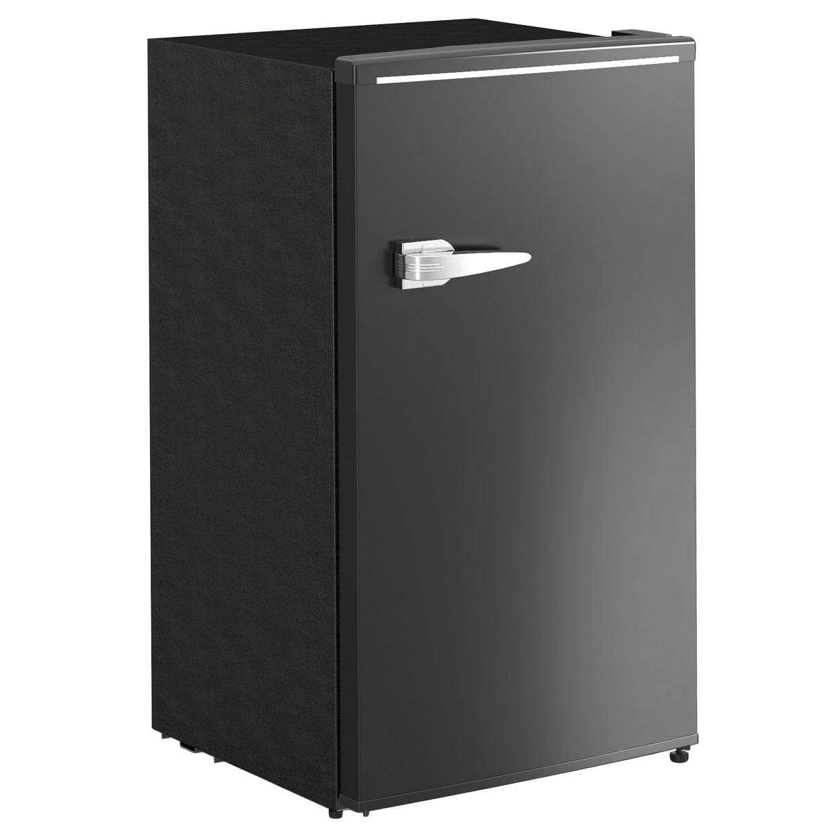 Retro Mini Fridge, 3.1 Cu. Ft Single Door Compact Refrigerator with Adjustable Thermostat, 2 Glass Shelves, Black