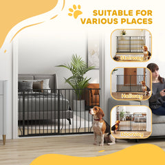 30"- 45" Easy Install Pet Gate w/ Door & Double Locking System, Extra Wide Dog Gate for Stairs, Hallways, White