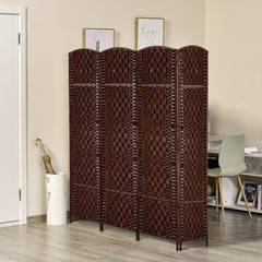 6ft Folding Room Divider, 3 Panel Wall Partition with Wooden Frame for Bedroom, Home Office, Natural