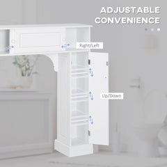 Modern Over The Toilet Storage, Bathroom Cabinets Over Toilet with 2 Sliding Doors, 3 Adjustable Shelves, White