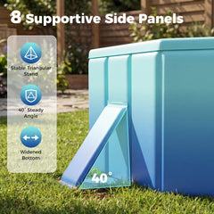 Non-Inflatable Swimming Pool Portable Around Ground Pool with 8 Support Panels-Gradient