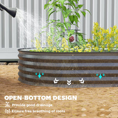6 x 3 x 1ft Galvanized Raised Garden Bed Kit, Metal Planter Box with Safety Edging, Black