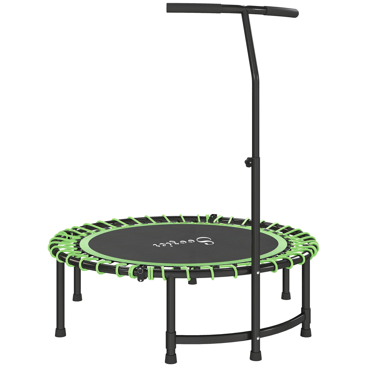 45" Mini Trampoline for Adults, Foldable Fitness Exercise Rebounder with Adjustable Handle