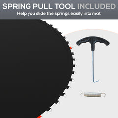 Trampoline Replacement Mat, Fits 14' Trampoline w/ 80 V-Hooks & 5.5" Springs (Spring & Frame not Included), Black