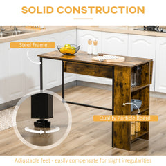 Counter Height Table with Drop Leaf, Extendable Bar Table with Adjustable Storage Shelf, Light Grey